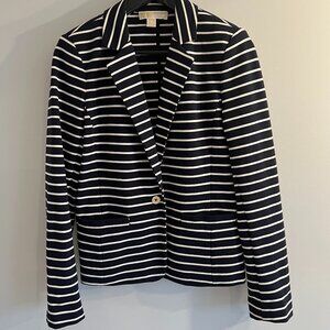 Michael Kors Navy and White Striped Blazer Size 8